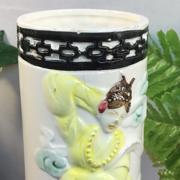 🇺🇸🇺🇸JAPANESE PORCELAIN ORCHID VASE #R-93🇺🇸🇺🇸 - Picture 6 of 7